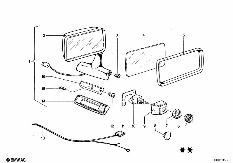 Electr. exterior mirror