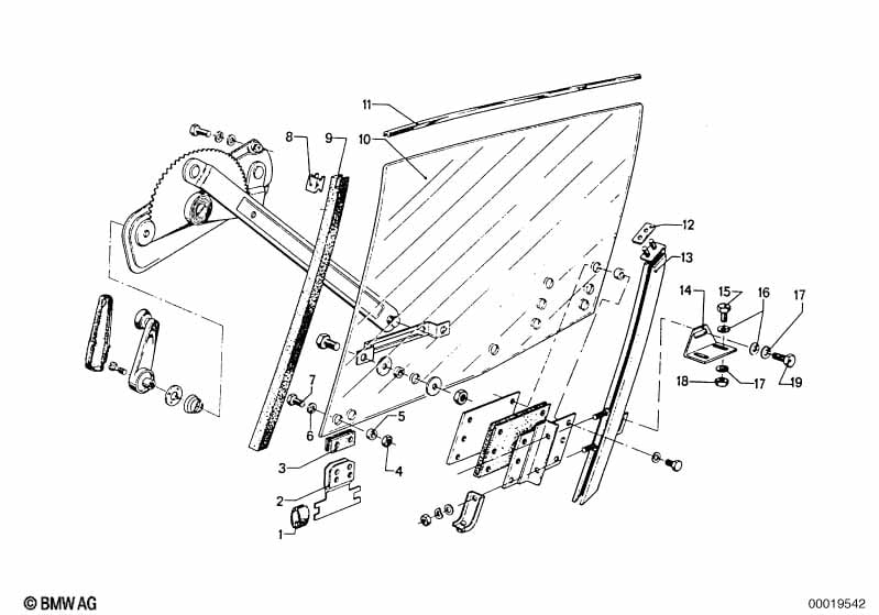 Door window lifting mechanism front