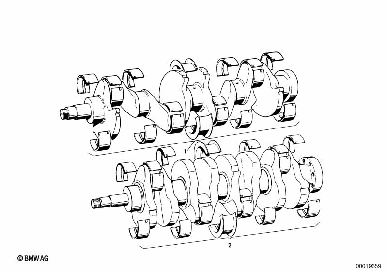 Genuine BMW 11211252127 E21 E12 Crankshaft Without Bearing Shells HUB 80MM (Inc. 2002, 520i & 2000C) | 