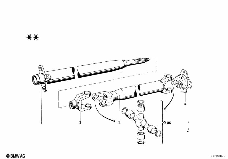 Drive shaft-cent.bearing-universal joint
