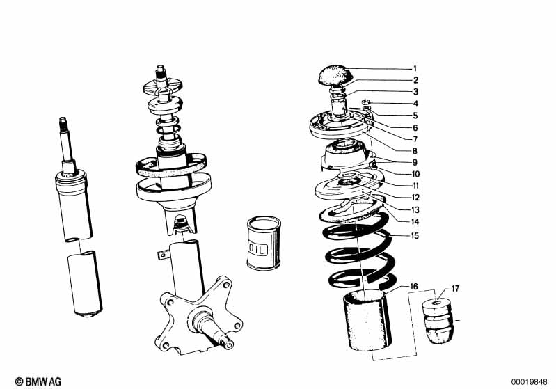 Guide support/spring pad/attaching parts