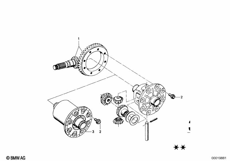 Differential-crown wheel inst.parts