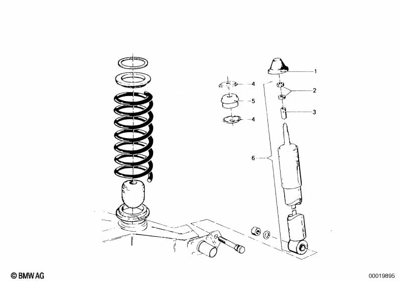 Coil spring/guide support/attach.parts