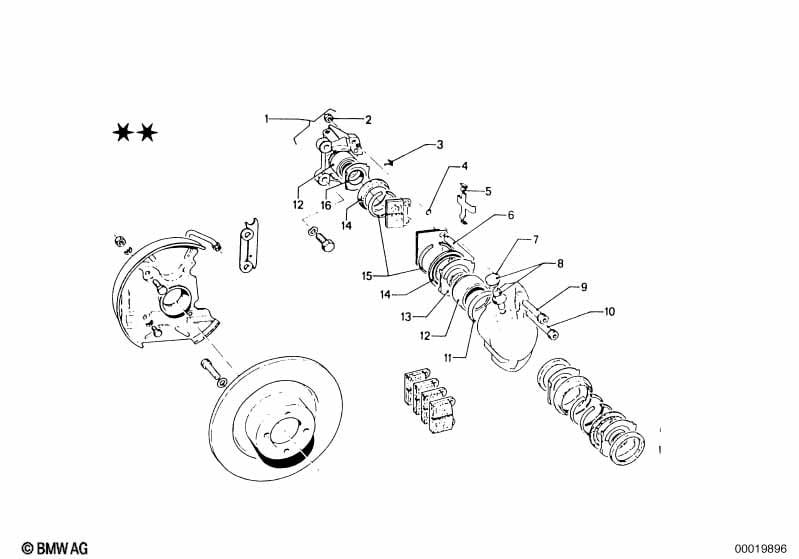 Brake disc/caliper/mounting parts/front
