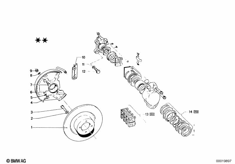 Brake disc/caliper/mounting parts/front