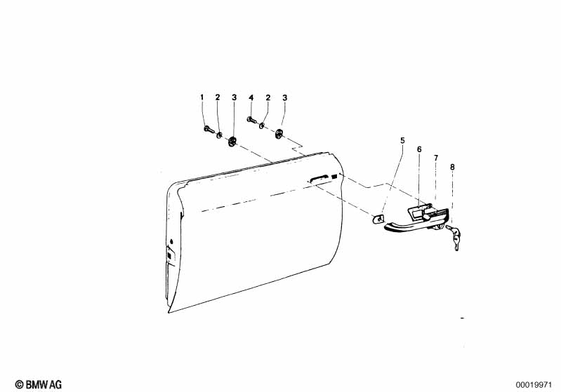 Genuine BMW 51216442101 Catch With Key Right (Inc. 2002, 1502 & 2002tii) | ML Performance UK Car Parts