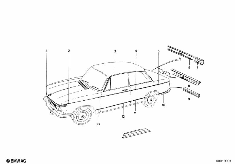 Genuine BMW 51131803904 Molding Tail Panel (Inc. 1600, 1802 & 1602) | ML Performance UK Car Parts