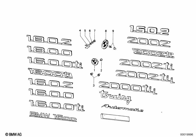 Genuine BMW 51141872328 E21 E23 Trunk Lid Badge (Inc. 728i, 728 & 1802) | ML Performance UK Car Parts