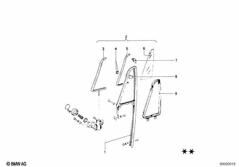 Genuine BMW 51321804919 Vent Window Clear Left (Inc. 1802, 1502 & 2002) | ML Performance EU Car Parts
