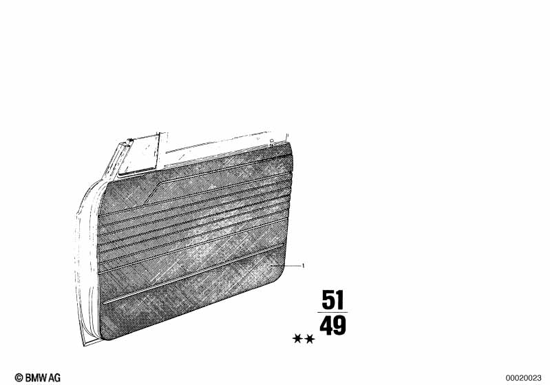 Genuine BMW 51411830506 Door Trim Panel Right MARINE (Inc. 2002, 1802 & 2002turbo) | ML Performance EU Car Parts