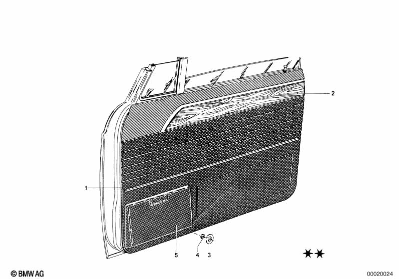 Door trim panel/wooden cover front