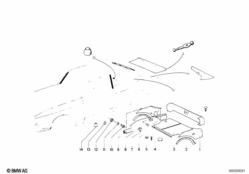 Trim panel, trunk floor