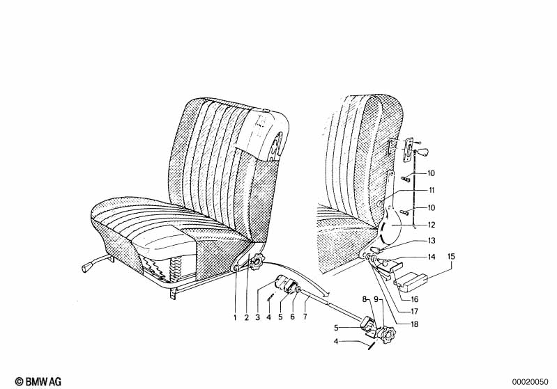 Fitting f reclining front seat