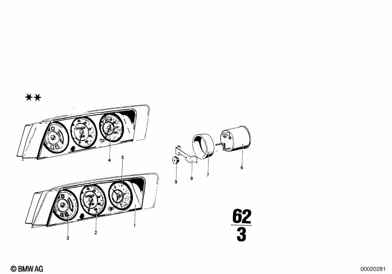 Instruments/mounting parts