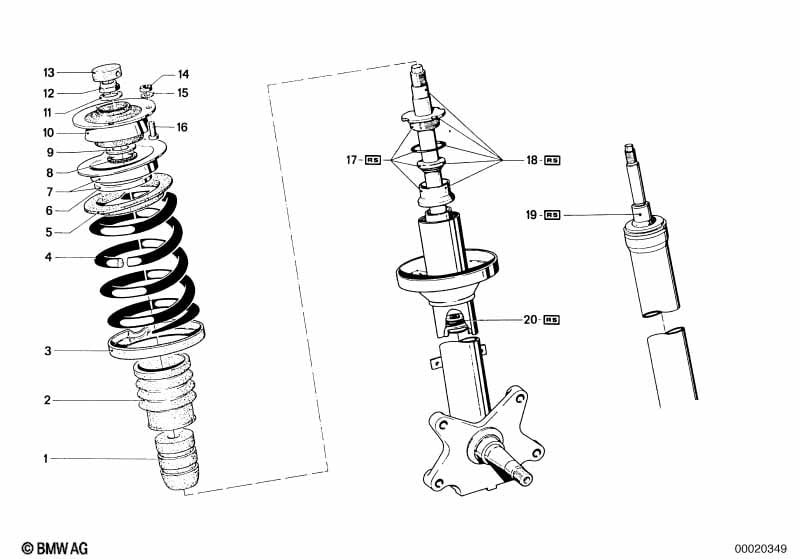 Mounting parts f front spring strut assy