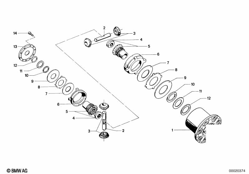 Pont arriere-piece diff.