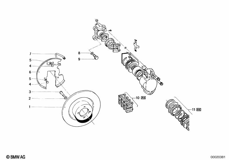Front brake, circuit 1