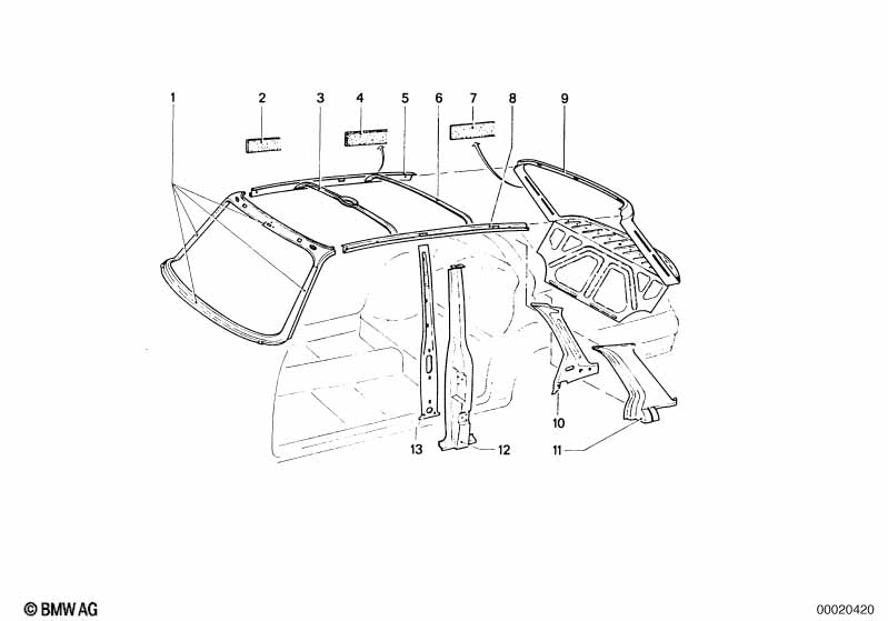 Body-side frame-side member/columns