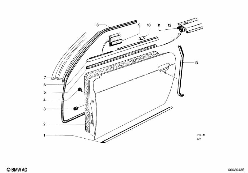 Front door-window frame/mounting parts