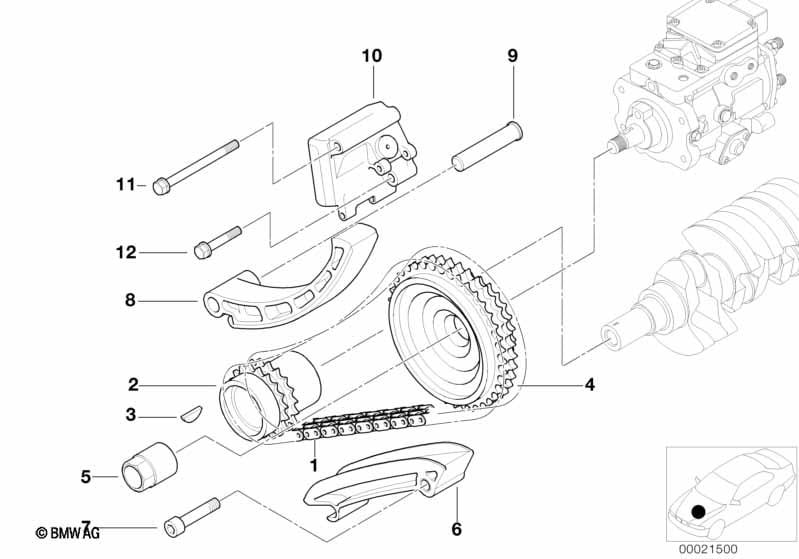 Mechanizm ster.-łańcuch sterujący dolny