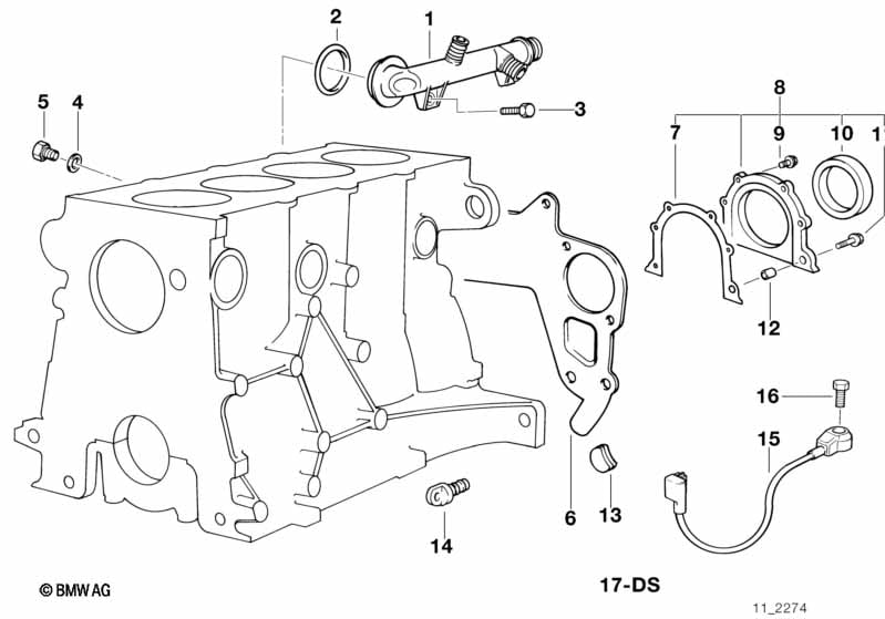 Engine block mounting parts