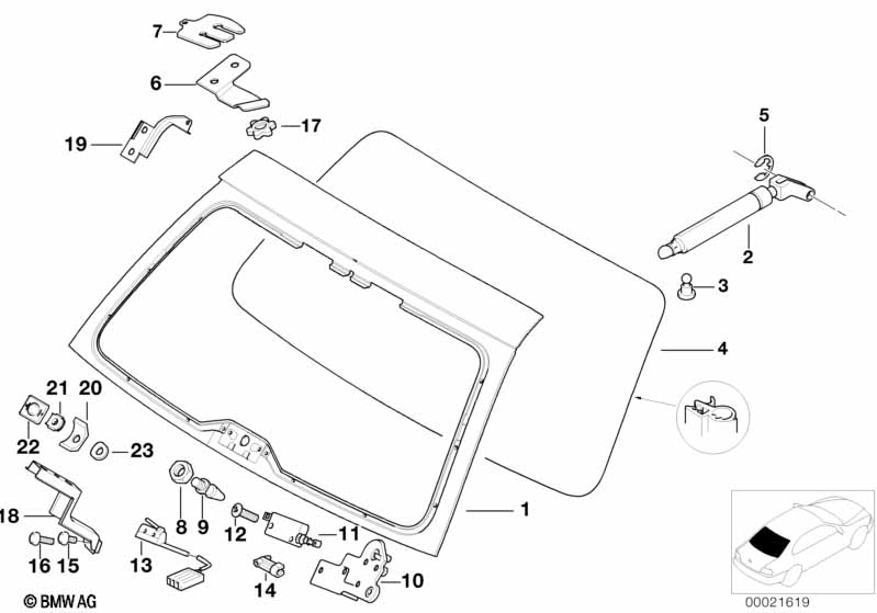 Genuine BMW 67118384069 E39 Actuator F Rear Window (Inc. 520d, 523i & 520i) | ML Performance EU Car Parts