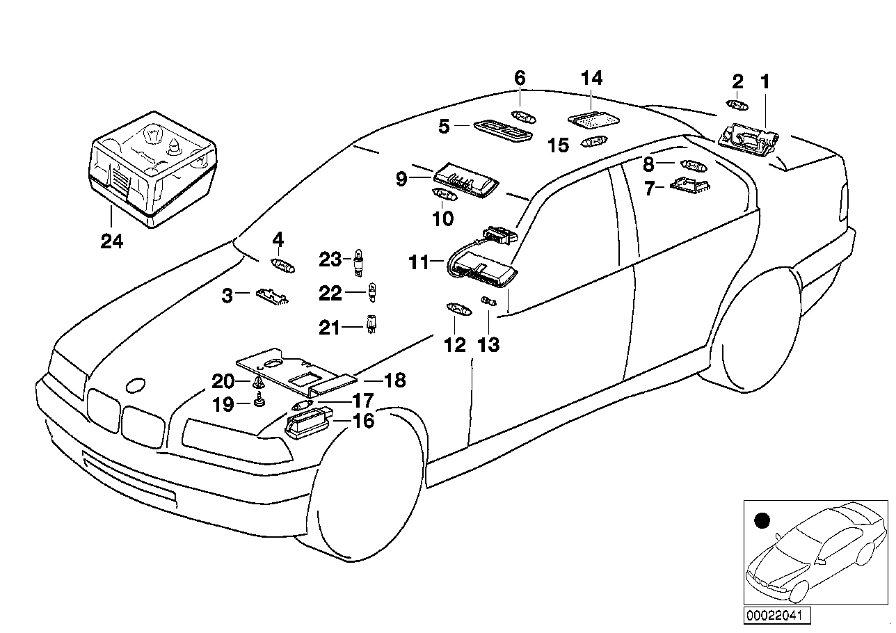 Genuine BMW 63318361616 E36 Interior Light HELLGRAU (Inc. 323i, 325td & 318is) | ML Performance UK Car Parts