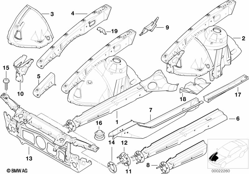 Genuine BMW 51718159610 E39 Front Panel With Cross Member (Inc. M5, 523i & 528i) | ML Performance EU Car Parts