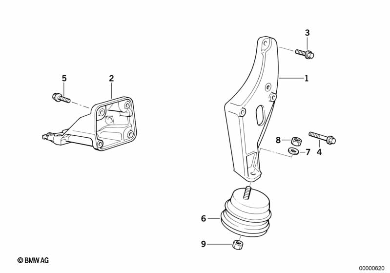 Genuine BMW 11811141866 E34 Supporting Bracket Right (Inc. 525td & 525tds) | ML Performance UK Car Parts