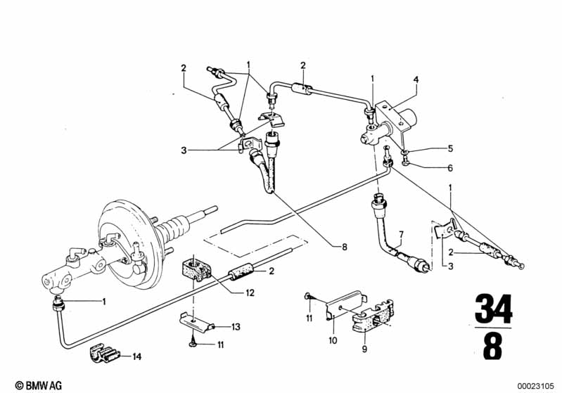 Brake pipe rear