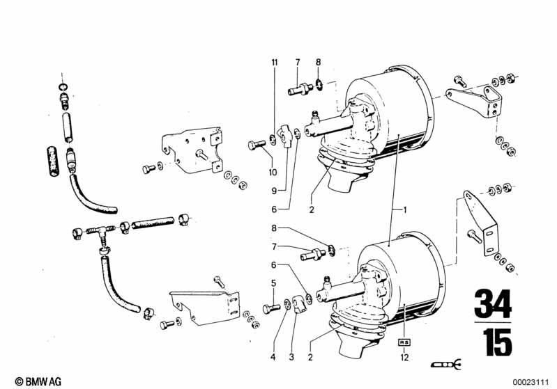 Brake master cylinder w.power brake unit