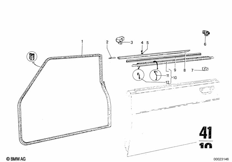 Genuine BMW 51211847034 Front Right Door Seal (Inc. 3.0L, 3.3Li & 3.3L) | ML Performance EU Car Parts