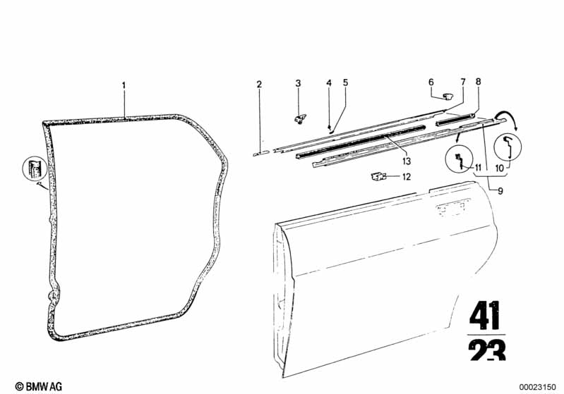 Door weatherstrip rear
