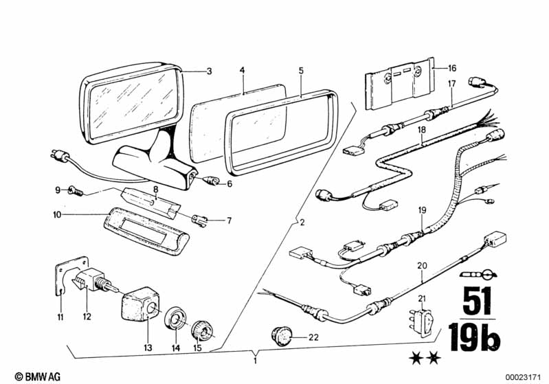 Electr. exterior mirror