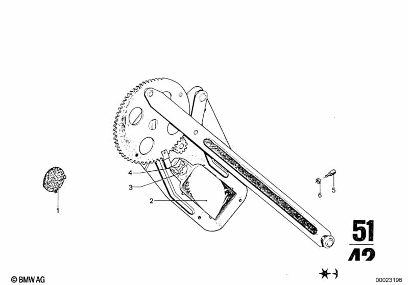 Door window lifting mechanism rear