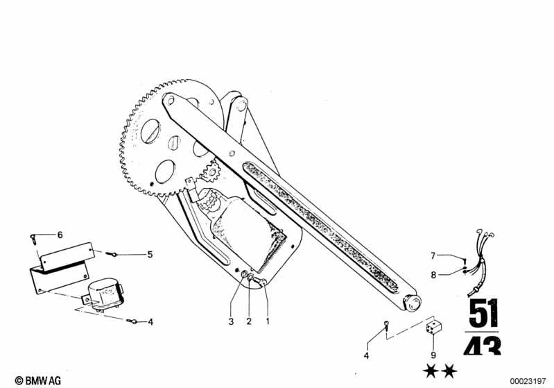Door window lifting mechanism rear