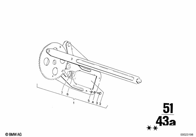 Door window lifting mechanism rear