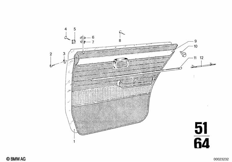 Door trim, rear