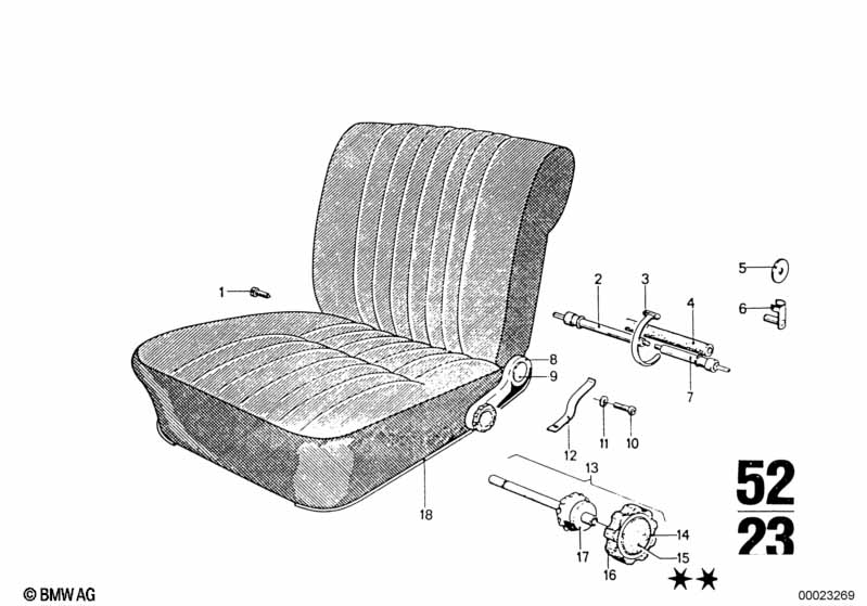 Reclining seat fitting