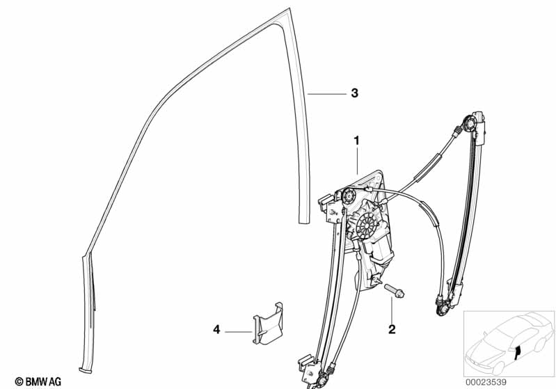 Genuine BMW 51338229204 E38 Electr.Window Lifter Front Right (Inc. 728i, 725tds & 735iL) | ML Performance UK Car Parts