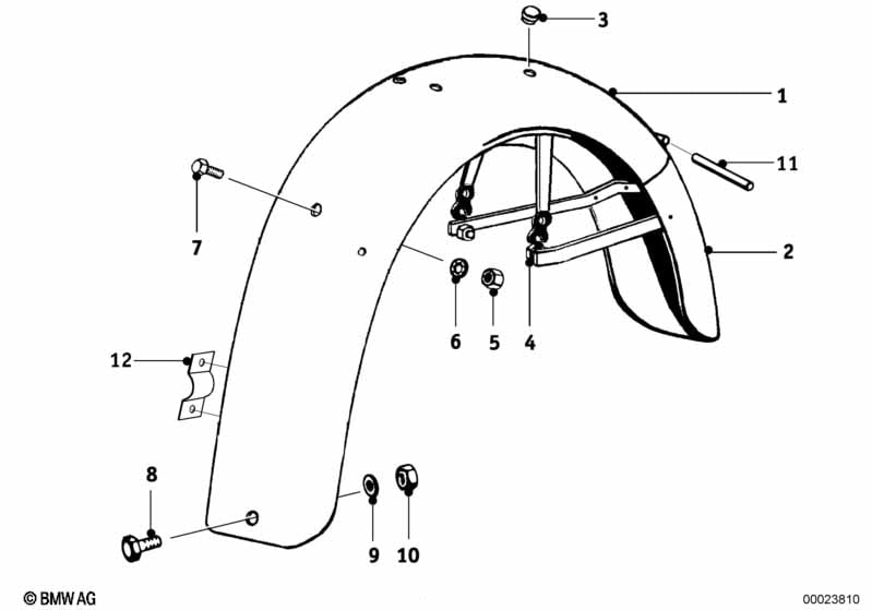 Rear mudguard mounting parts