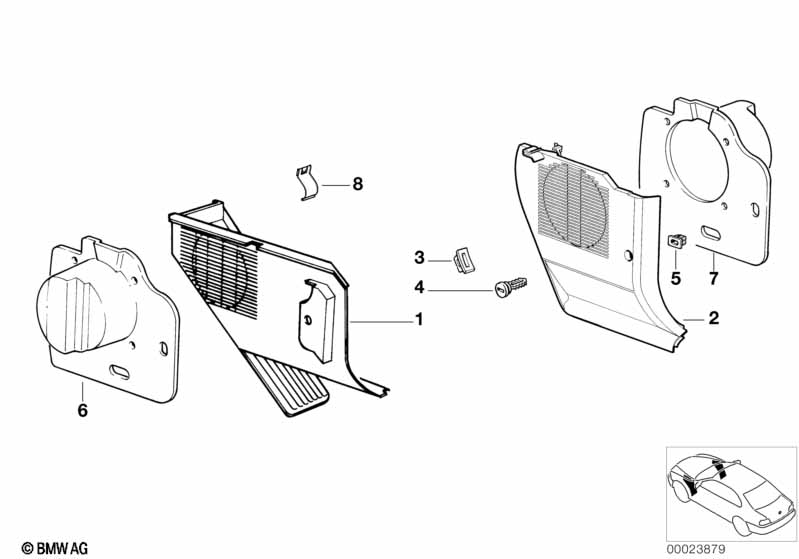 Trim panel leg room