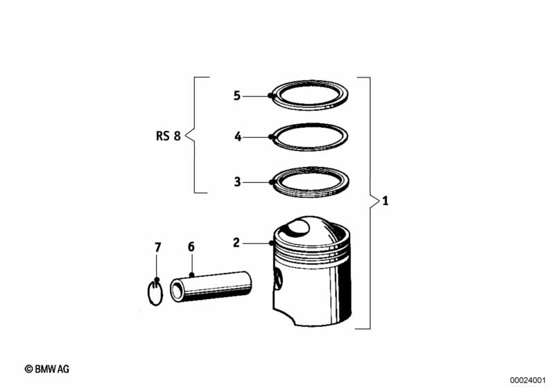 Genuine BMW 11250000622 Piston for Zyl.68,50 (Inc. R25, R25/3 & R25/2) | ML Performance US Car Parts
