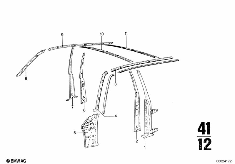 Body-side frame-side member/columns