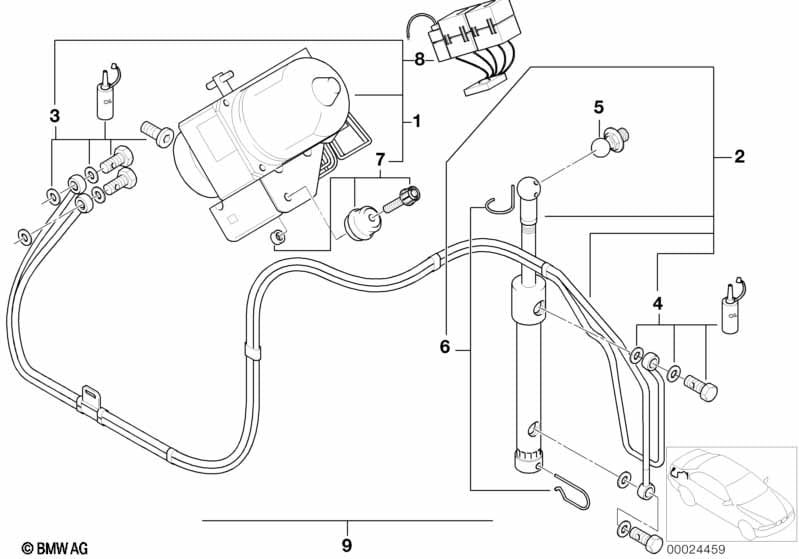 Electro-hydraulic folding top parts