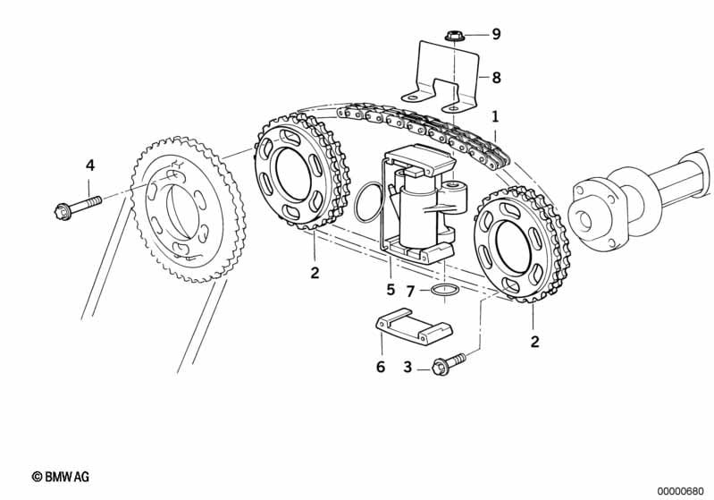 timing gear timing chain top