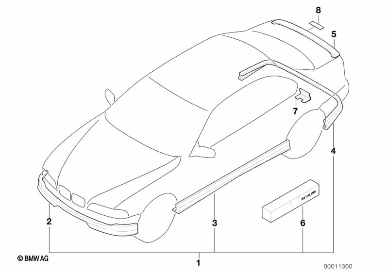 Genuine BMW 82699408497 E39 Stoplamp Rear Spoiler ERSATZTEIL (Inc. 530i, 525d & 535i) | ML Performance UK Car Parts