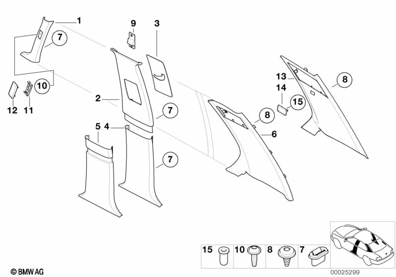 Genuine BMW 51438255985 E38 Trim Panel Column, Rear Left SCHWARZ (Inc. 750iL, 730d & 728i) | ML Performance UK Car Parts