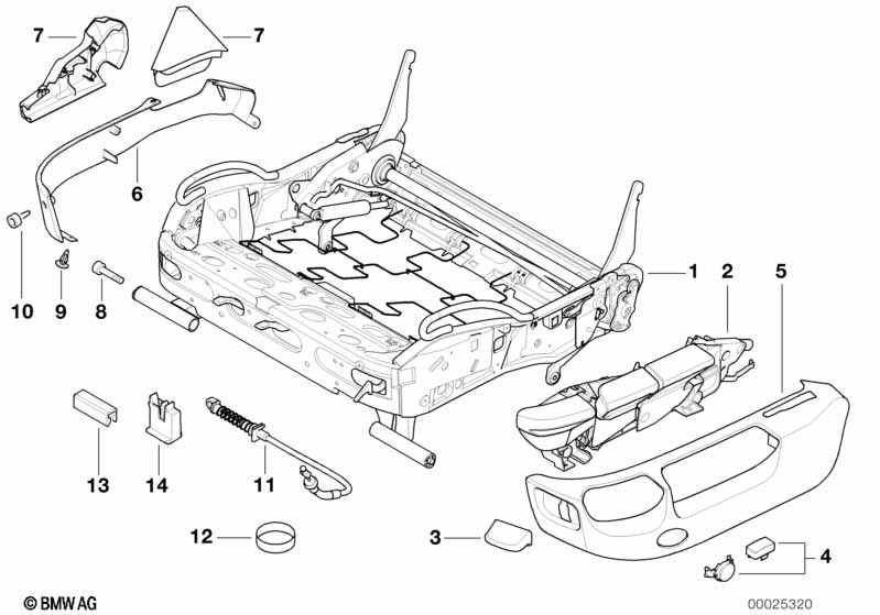 BMW sports seat frame mechanical