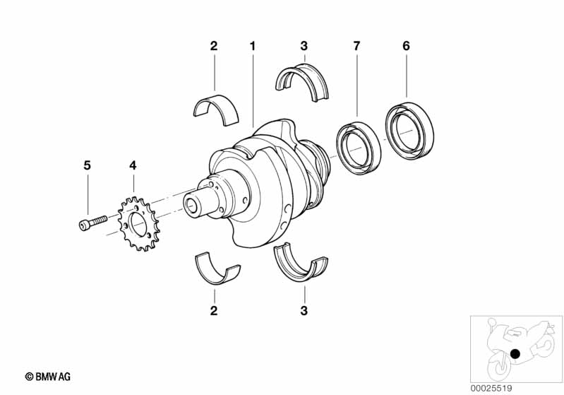 Crankshaft attaching parts